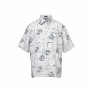 Rocawear Vintage Y2K Mens White Graphic Print Short Sleeve Button Up Shirt‎ XL